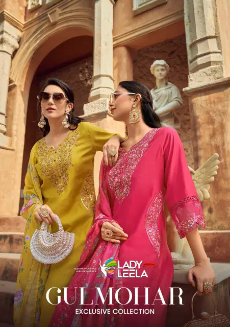Gulmohar By Lady Leela Viscose Silk Kurti With Bottom Dupatta Wholesalers In Surat